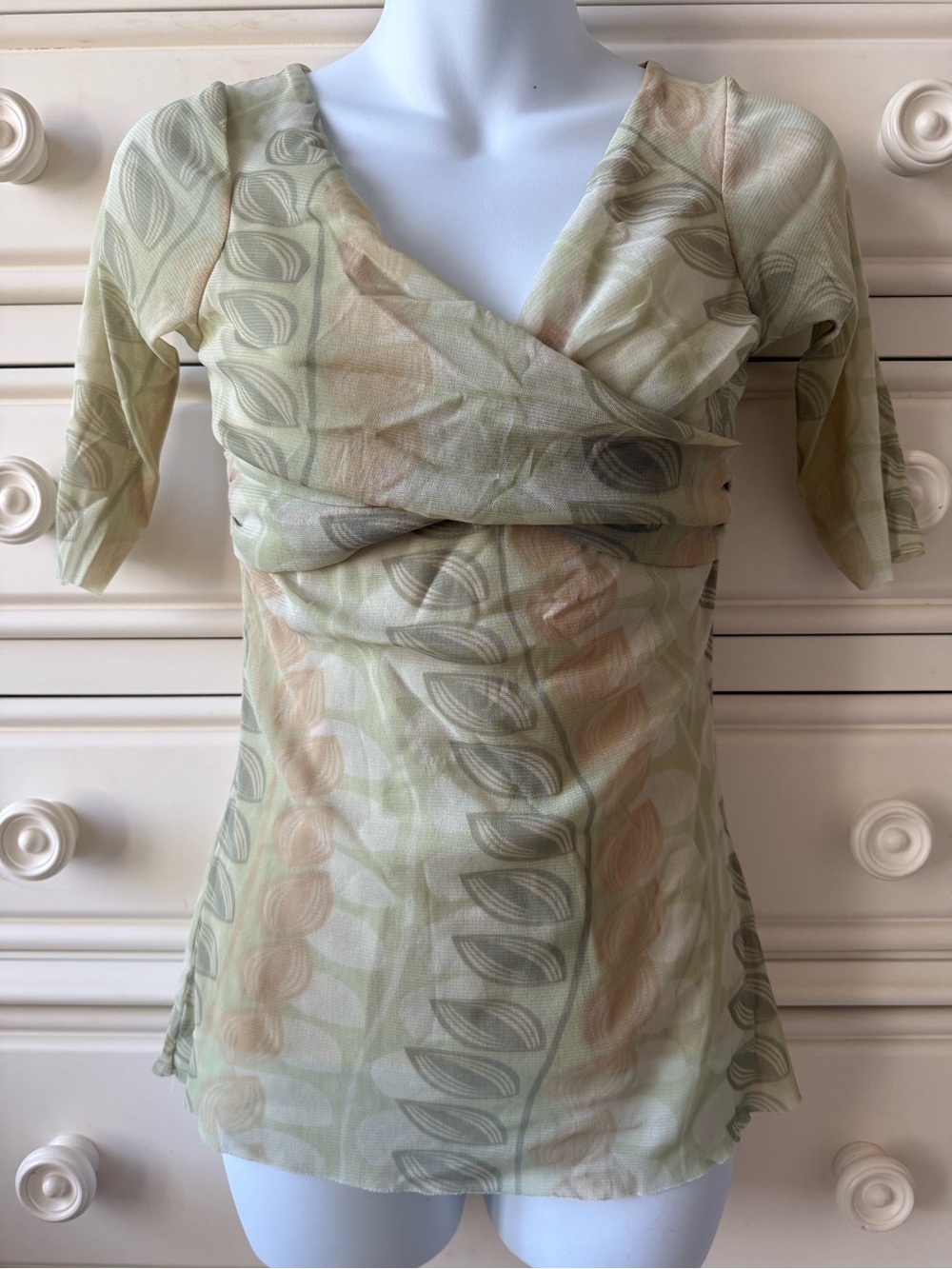 Weston Wear Pale Green Sheer Wrap Top